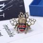 Fashion Enamel Bumblebee Bee Rings, Vintage Pearl Crystal Rhinestone Natural Insect Bee Animal Knuckle Ring Middle Finger Ring Jewelry Women Girl