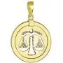 14K Yellow Gold Reversible Round Libra Scale Zodiac Sign Pendant 14K Yellow Gold Reversible Round Libra Scale Zodiac Sign Pendant