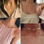 9 Pieces Layering Choker Necklace Cute Star Coin Pearl Necklace Snake Chain Choker Multilayer Vsco Necklace for Teens Girls Women