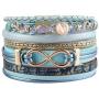 GelConnie Heart Leather Cuff Bracelet Multi Strand Wrap Around Bracelets Magnetic Boho Bangle Bohemian Jewelry Gift for Women, Mother, Wife, Sister, Lover
