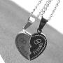 MJartoria BFF Necklaces for 2, Best Friend Necklaces Split Heart Silver Black Best Friends Forever Pendant Friendship