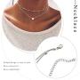 Bmirth Boho Layered Choker Necklace Heart Pendant Necklaces Simple Beads Short Necklace Chain Jewelry for Women and Girls (Silver)