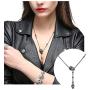 EVBEA Cross Necklace for Men and Women Long Gothic Jewelry Cool Skull Rock Punk Black Necklaces with Stainless Steel Chain