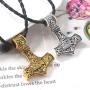 SONGCHANGJEWELRY Norse Viking Necklace for Men - Thors Hammer Mjolnir Stainless Steel Viking Talisman Jewelry Men Mjolnir Compass Amulet Pendantnt
