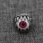 HSQYJ Evil Devil Eye Gothic Dragon Claw Ring Vintage Hell Demon Gem Stone Biker Punk Ring Aniversary Religious Good Luck Protection Jewelry Gift