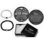 SPUNKYsoul Circle Infinity Couples Stretch Long Distance Relationship Bracelet in Onyx, Howlite and Hematite for His and Hers Matching Women and Men Jewelry