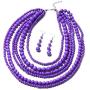 Shop LC Purple Howlite Beads Black Oxidized Silvertone Dangle Drop Earrings Necklace Prom Jewelry Sets Mothers Day Gifts for Women Size 18''