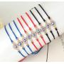 Finrezio 9 Pcs Evil Eye Braided Cord Bracelets for Women Men Rosary Protection Bracelet Set Catholic Gifts Religious Jewelry Red/Black/Blue String