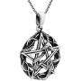 AeraVida Entwined Snake Star Pentagram .925 Sterling Silver Pendant Necklace