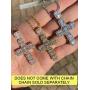 Harlembling Solid 925 Sterling Silver - Mens Iced Baguette Cross Pendant - Flooded Out Fits Up to 6mm Necklace (Rose Gold Finish)