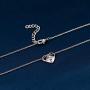 Lanqueen Heart Pendant Necklace for Girls Silver Cubic Zirconia Love Heart-Shape Compass Dainty Jewelry for Women