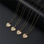 IEFSHINY Heart Initial Necklace for Women - 14K Gold Filled Dainty Heart Pendant Initial Letter Necklaces, Handmade Engraved Alphabet Monogram Necklaces Jewelry Gift Idea for Women Teen Girls
