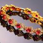 U7 Women Birthstone Crystal Bracelet 18K Gold Plated Round Cut Cubic Zirconia Tennis Bracelet, Fit 6-8 Inches