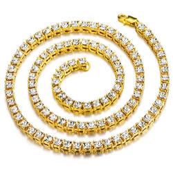 Zealmer Shoopic Hip Hop Mens Iced Out Tennis Chain Necklace 20'', 24''