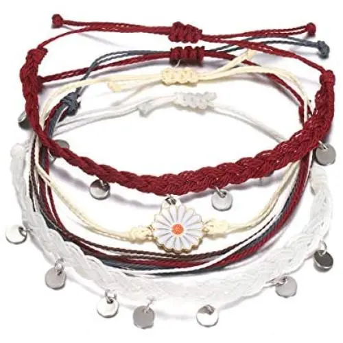 Boho String Ankle Bracelets for Women Adjustable Waterproof Rope Braided Coin Anklets Summer Beach Foot Jewelry Gifts Boho String Ankle Bracelets for Women Adjustable Waterproof Rope Braided Coin Anklets Summer Beach Foot Jewelry Gifts