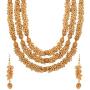 Efulgenz Fashion Indian Bollywood 14 K Gold Plated Faux Pearl Bridal Multi Layered Statement Necklace Earrings Jewelry Set