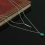 CanB Boho Turquoise Layered Necklaces Chain Pendant Jewelry for Women Girls (Silver)