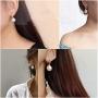 Minimalist Big Pearl Dangle Hoop Earrings for Women Girls Gold Plated Round Tube Chunky Huggie Hoops Cuff Stud Clip 16mm Pearl Drop Earring Fashion Wedding Jewelry Birthday Valentines Day Gifts