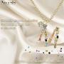 Percolo Crystal Initial Necklace Gemstone Letter Necklace for Women Dainty Jewelry Collection for Girls