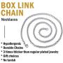 ChainsPro 3/6 mm Box/Wheat/Twist Rope Necklace, Replacement Chain for Pendant/Charm, 18-30 inches, 316L Stainless Steel/18K Gold Plated-Send Gift Box