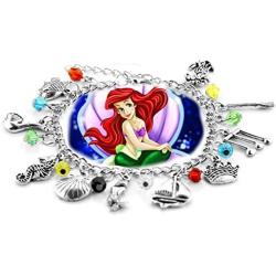 Disneys The Little Mermaid Silvertone Metal Charm Bracelet