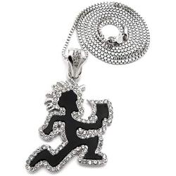GWOOD Juggalo with Cleaver Pendant Box Link Necklace Silver Color with Red Enamel