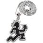 GWOOD Juggalo with Cleaver Pendant Box Link Necklace Silver Color with Red Enamel