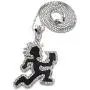 GWOOD Juggalo with Cleaver Pendant Box Link Necklace Silver Color with Red Enamel GWOOD Juggalo with Cleaver Pendant Box Link Necklace Silver Color with Red Enamel
