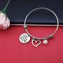 Memorial Keychain Bracelet A Piece of My Heart Lives in Heaven Sympathy Gift Loss of Dad Mom Grandpa Grandma Jewelry(a piece heart in heaven BR)
