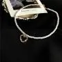 REQU Girl Women Korean Wild Pearl Necklace Trendy Clavicle Chain with Love Heart Pendant Choker Fashion Jewelry