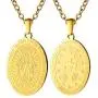 PROSTEEL Guadalupe Necklace,Mother Mary Pendant & Chain,Religious Christian Jewelry, 18K Gold Plated,Stainless Steel