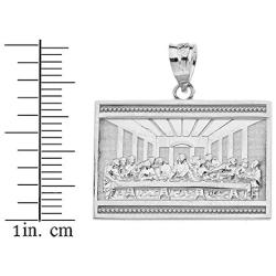 Sterling Silver The Last Supper of Jesus with His Disciples Pendant Necklace