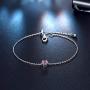 EGOO&YAMEE Birthstone Bracelet White Gold Plated Cubic Zircon Adjustable Bangle 12 Color Gifts for Women Girls
