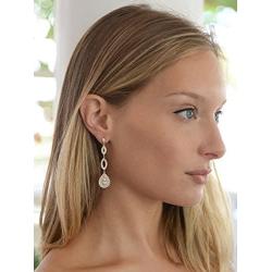Mariell Dramatic Micro-Pave CZ Dangle Bridal Wedding Earrings with Genuine 14K Gold Plating