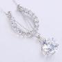 EVER FAITH 925 Sterling Silver Cubic Zirconia Elegant Horseshoe Pendant Necklace Chain Italty Clear