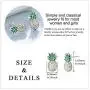 LUHE Pineapple Pendant Necklace,Pineapple Stud Earrings,Pineapple Threader Earrings,Sterling Silver Two-Tone Pineapple Jewelry Gift for Women Teens Girls