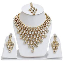 YouBella Jewellery Bollywood Ethnic Wedding Bridal Gold Plated Traditional Indian Necklace Set with Earrings for Women