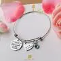 She Believed She Could So She Did Expandable Bangle, Stainless Steel Inspirational Birthstone Charm Cuff Bracelet Graduation Birthday Gifts for Mom, Daughter, Sister, Girls and Women
