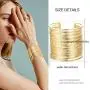 RIOSO 4 Pcs Cuff Bangle Bracelet for Women Open Wide Wire Bracelets Gold Wrist Cuff Wrap Bracelet RIOSO 4 Pcs Cuff Bangle Bracelet for Women Open Wide Wire Bracelets Gold Wrist Cuff Wrap Bracelet