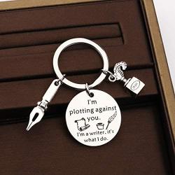 CENWA Writer Gift Writer Keychain Im Plotting Against You Keychain Gifts for Writer, Novel Writer, Author