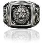 Lion Head Ring for Men, Norse Viking Roaring Lion Ring Vintage Engraved Carved Band Rings, Punk Hip Hop Lion Signet Ring, Lion Totem Amulet Ring, Gothic Animal Lion Jewelry Gift for Men Boys