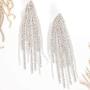 Humble Chic Simulated Diamond Long Earrings for Women - Cubic Zirconia Crystal Statement Dangle Earrings - Hypoallergenic and Safe for Sensitive Ears