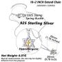 Silvora Sterling Silver Star of David Pendant Necklace with 22 in Rolo Chain Megan Cross Jewelry for Women