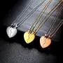 Broken Heart Necklace Women Men 316L Stainless Steel Best Friend BFF Foever Pendant 18k Gold/Rose Gold Plated Two Half Hearts Pendants Lover Couples Jewelry SP0034