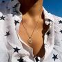 GDCOIN Coin Necklace for Women Gold Round Medal Carved Patterned 14K Gold Plated Simple Personalized Vintage Jewelry