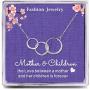 Amelery Mother 2 Chil.DREN Son Daughters Necklace Sterling Silver Three 3 Interlocking Infinity Circles Mothers Day Family Birthday Gifts Simple Jewelry for Women Teens Girls Boys