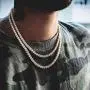 JINAO 18k Gold Plated 1 Row 6MM Lab Simulated Diamond Iced Out CZ Chain Mens Hiphop Tennis Choker Necklace Chain