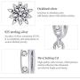 BAMOER 925 Sterling Silver Christmas Snowflake Charms for Women Girls Snow Fairy Charm Beads fit Pandora Bracelets & Necklace