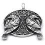 Gungneer Viking Raven Celtic Knot Pendant Stainless Steel Keel Chain Necklace Jewelry Protection Guide for Mens Womens