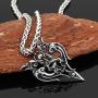 GuoShuang Men 316L Stainless Steel Viking Odins Raven Amulet in Thors Pendant Necklace